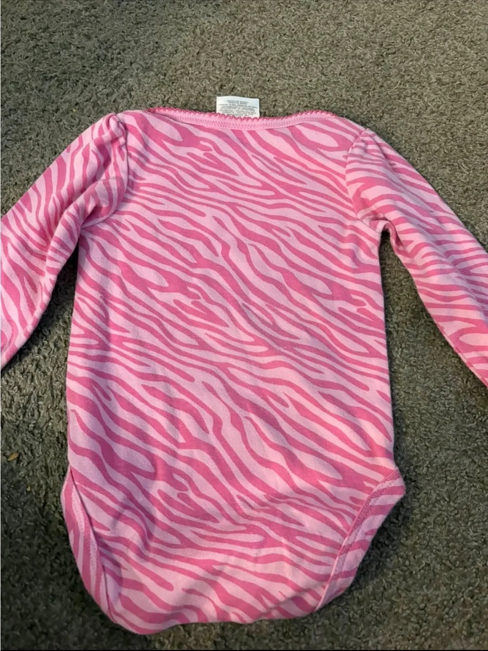 NFL Team Pink Zebra-Print Long-Sleeve Baby Bodysuit